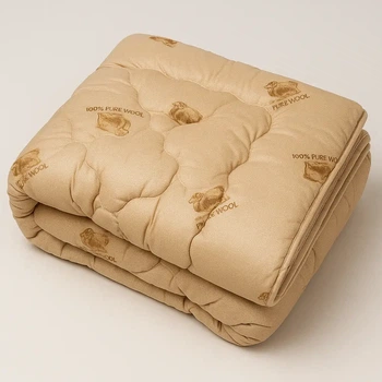 Ковдра Pure Wool Casablank 100%вовна з хлопком 180х220см бежевий (volt55)