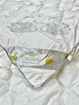 Ковдра пухова літня Лебединий пух Євро 200х230см 400 г/м² Crown в подарунковій сумці (CRLO55)