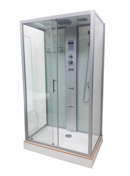 Душовий бокс VERONIS BN-5-52 120×80×215 см, низький піддон, прозоре скло, матовий профіль, гідромасаж