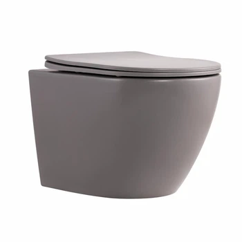 Унитаз подвесной Robin Ultra Quiet 490x365x325 мм керамика Stone Grey с сиденьем Slim Duroplast