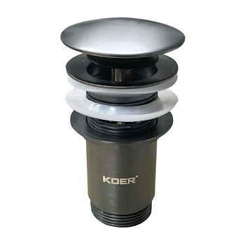 Донный клапан автоматический CLICK-CLACK 1 1/4" графит металлический для раковины