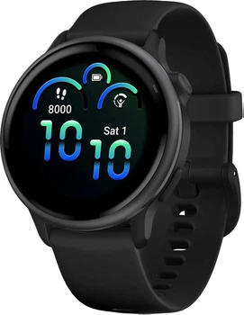 Смарт-годинник Garmin Vivoactive 6 Slate з чорним силіконовим ремінцем (010-02985-40)