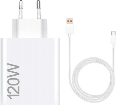 Зарядное устройство Xiaomi 120 Вт HyperCharge Combo USB + Type-C PD с кабелем USB-C белый (BHR9462EU)