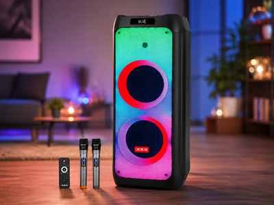 Портативная акустическая система ZXX-5590 100 Вт с Bluetooth, LED-подсветкой и 2 микрофонами