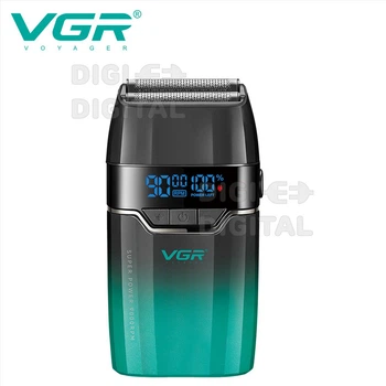 Электробритва VGR V-308 GREEN шейвер двойное лезвие 9000 RPM LED Display