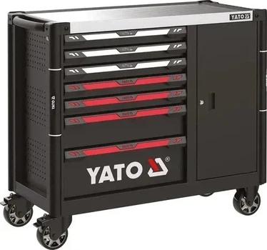 Шкаф-тележка для инструментов YATO с 7 ящиками и дополнительным ящиком 1100 x 990 x 480 мм YT-09033