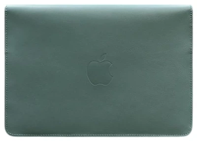 Кожаный чехол-конверт на магнитах для MacBook 14 дюйм, бирюзовый, натуральная кожа Краст, ручная работа, 34,3×24,5 см 58657