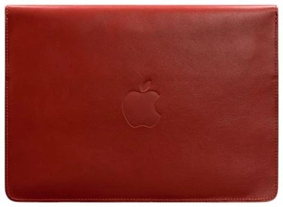Кожаный чехол-конверт на магнитах для MacBook 13 дюйм, красный, натуральная кожа Краст, ручная работа, 33,5×23,5 см 58654