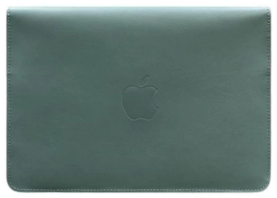 Кожаный чехол-конверт на магнитах для MacBook 13 дюйм, бирюзовый, натуральная кожа Краст, ручная работа, 33,5×23,5 см 58655