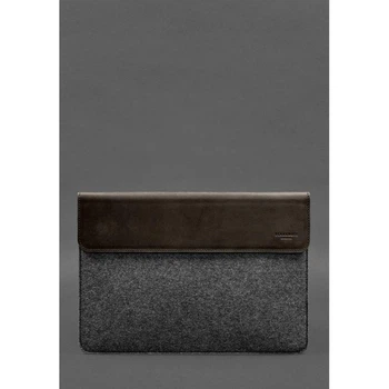 Чехол-конверт BlankNote для MacBook 13″ кожа + фетр темно-коричневый Crazy Horse 52088
