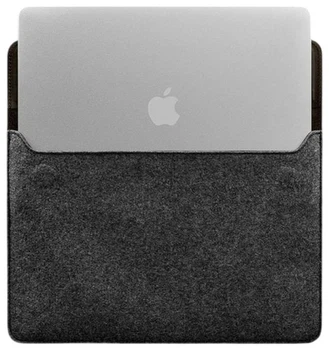 Чехол-конверт BlankNote для MacBook 14″ кожа + фетр темно-коричневый Crazy Horse 52090