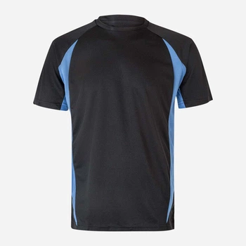 Футболка спортивная длинная мужская Velilla 105501_00/05 M Black/Sky Blue (8434455551312)