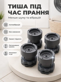 Підставки для пральної машинки ніжки антивібраційні ELECTRICLIGHT Grey