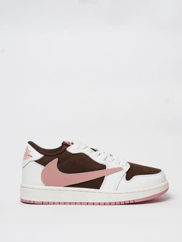 Жіночі кросівки Nike Air Jordan 1 Low x Travis Scott White Brown Pink 36