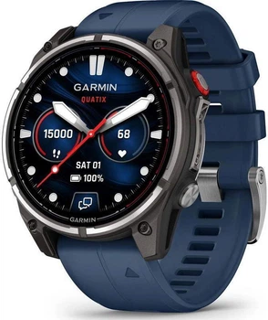 Смарт-годинник Garmin Fenix 8 Pro 47 mm AMOLED Marine GPS Titanium with Blue Silicone Band (010-03198-50)