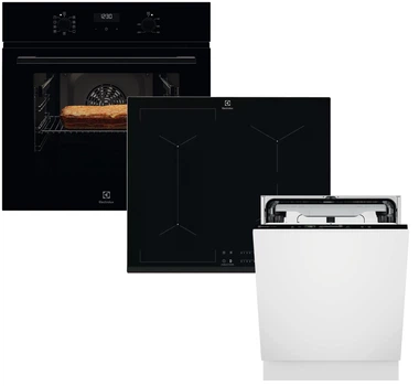 Духова шафа електрична Electrolux EOF5C50BZ + Варильна поверхня індукційна Electrolux CIV634 + Вбудована посудомийна машина Electrolux E62LB200T (комплект)