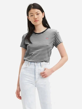 Футболка хлопковая женская Levi's 936464215 L Черная/Белая (1160268857)