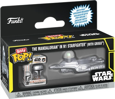 Набор фигурок Bitty Pop! Rides: Star Wars — #92966 N-1 Starfighter with The Mandalorian, Звездный истребитель N-1 и Мандалорец