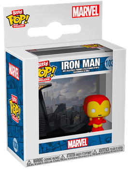Фигурка Funko Bitty Pop! Deluxe DIORAMA: Marvel Avengers — #1036 Iron Man (Avengers Tower), Железный Человек (Башня Мстителей)