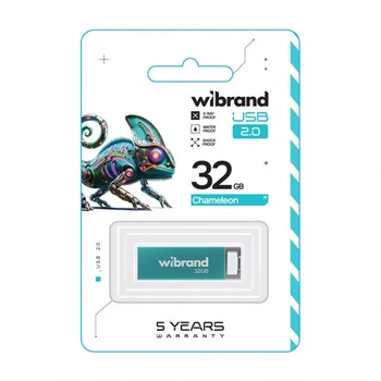 Флеш-память USB 32GB Wibrand Chameleon USB 2.0 металл голубой