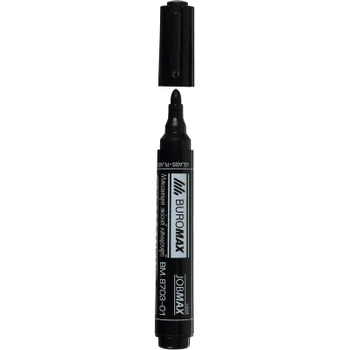 Маркер Buromax Permanent JOBMAX, round tip, black 2-4 мм (BM.8703-01)