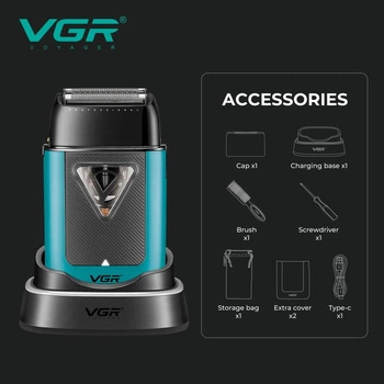 Электробритва VGR V-035S шейвер, тройное лезвие , 8000RPM