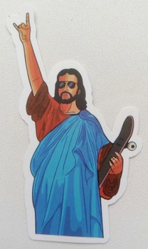 Стикер етикетка-наклейка самоклейка Cool Jesus (9см х 4,5 см)