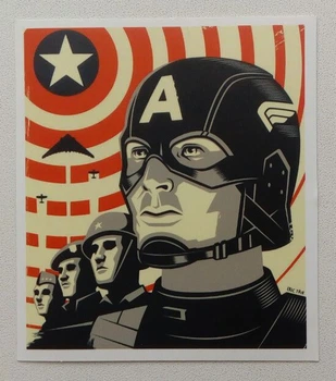 Стикер этикетка наклейка самоклейка Captain America 1 (7см х 8см)