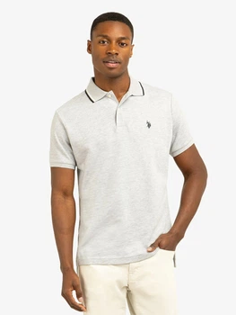 Поло длинное мужское U.S. Polo Assn 11C578-9800A(HEATHER LIGHT GRAY) L Светло-серое (786660663372)