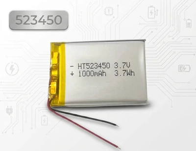 Акумулятор літій-іонний полімерний Li-Pol 523450 1000 mAh 3.7V 3.7Wh