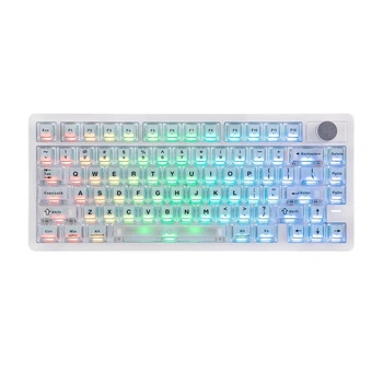 Бездротова магнітна клавіатура Epomaker HE75 V2 White, 75%, Hall Effect, Rapid Trigger, 8000 Гц, RGB, (2.4G/Bluetooth/USB)
