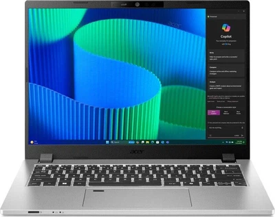 Ноутбук Acer TravelMate P2 (NX.BD3EP.002), Intel Core 5 120U / 14" / RAM 16 ГБ DDR5 / SSD 512 ГБ / Intel Graphics / Windows 11 Pro / Сірий