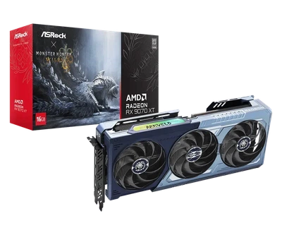 Видеокарта ASRock Radeon RX 9070 XT Monster Hunter Wilds Edition (RX9070XT MH 16G)