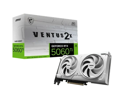 Видеокарта MSI GeForce RTX 5060 Ti VENTUS 2X OC WHITE PLUS (RTX 5060 Ti 16G VENTUS 2X OC WHITE PLUS)