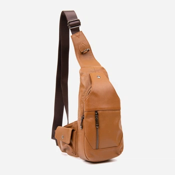 Сумка слинг через плечо мужская из натуральная кожи Vintage leather-20404 Рыжяя