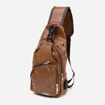 Сумка слінг через плече чоловіча Vintage leather-20570 Руда