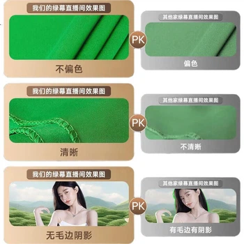 Beiyang Professional Live Streaming Green Screen Chroma Key Cant з комплектом обладнання для прямих трансляцій, потовщена суцільна зелена тканина для тла для фотографій, портативна стійка для запису відео TikTok