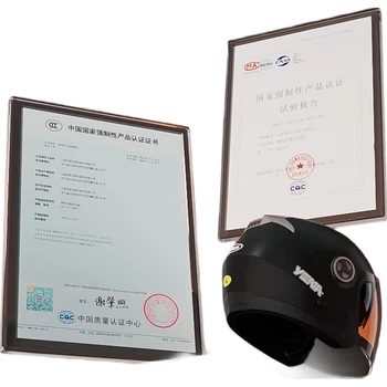 Мотоциклетный шлем YEMA 3C Certified 623S для электромотоциклов, защитный шлем для мужчин и женщин, зимний полушлем с двумя линзами, универсальный всесезонный размер, матовый черный с прозрачным визором.