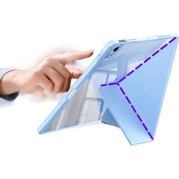 Зеленый чехол для iPad Air 8, совместимый с моделью Air 11-дюймовый с процессором M4 2026 года, защитный чехол для Air 7/6/5/4, складная подставка для планшета Apple с держателем для стилуса, конструкция, предотвращающая изгиб, синий.