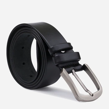 Ремінь чоловічий з натуральної шкіри Vintage leather-20725 121 см Чорний