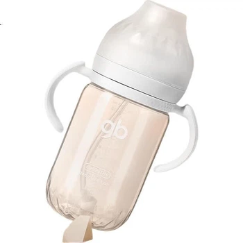 Пляшечка Gb Baby Anti-Colic PPSU, соска із захистом від задухи, пляшечка для молока, як у грудей, пляшечка з гравітаційною кулькою, серія Platinum, сірий колір