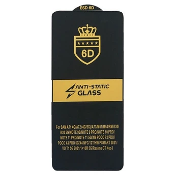Захисне скло 6D Anti-static for Xiaomi Redmi Note 11 Pro/ Note 11 Pro+ чорне тех. пак.