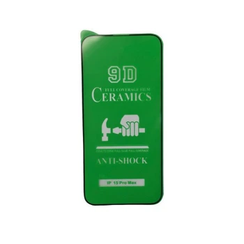 Захисний гібрид скла та плівки CERAMIC for iPhone 15 Pro Max чорне тех пак