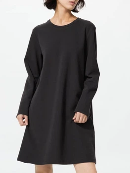 Платье короткое осеннее женское Uniqlo 956061702 M Черное (1160645146)