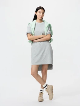 Сукня міді осіння жіноча Uniqlo 178390000 L Сіра (1159984111)