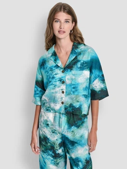 Рубашка женская Donna Karan NY (DKNY) 396798809 M Бирюзовая (1160079472)