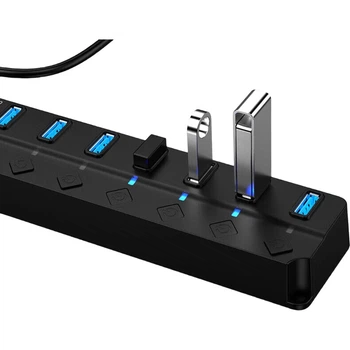 Хаб Newmine USB 3.0 7-портовий високошвидкісний для ноутбука 1м