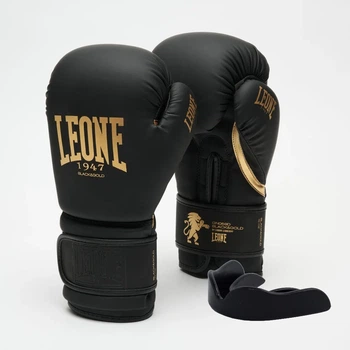 Боксерські рукавиці Leone штучна шкіра 12 унцій чорні