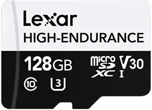 Карта памяти Lexar High Endurance microSDXC 128GB Class 10 UHS-I U3 V30 (LSDM10-128GABCNHE)