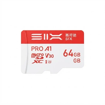 Карта памяти SIX microSDXC 64GB UHS-I U3 V30 A1 + SD-адаптер